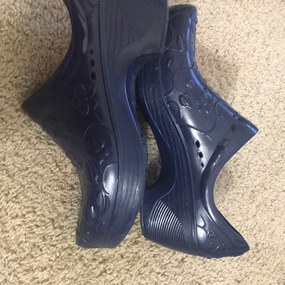 Dansko Dark Blue Floral Mules